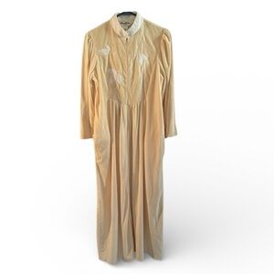 Vtg Diamond Tea Robe Women’s Medium Lounge Dressing Gown Velour 1/2 Zip
